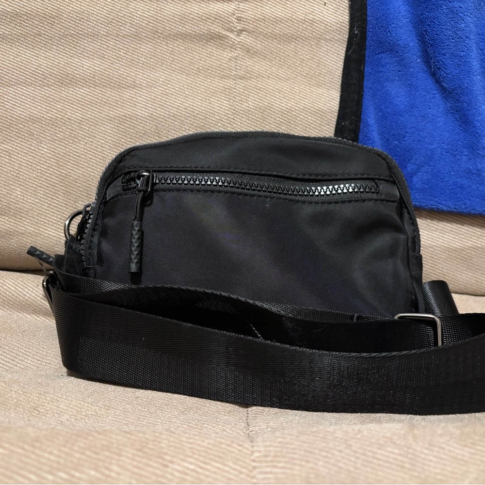 Black Two Compartment Fanny pack